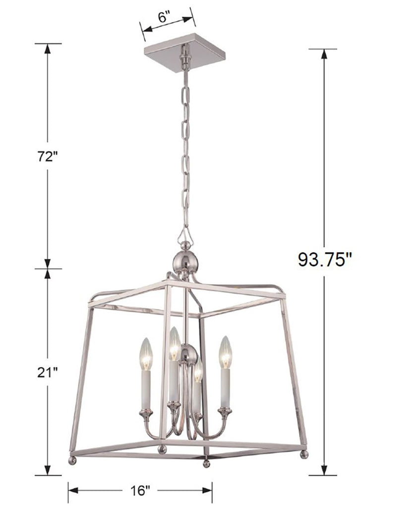 Crystorama Crystorama Libby Langdon Sylvan 4 Light Polished Nickel Mini Chandelier