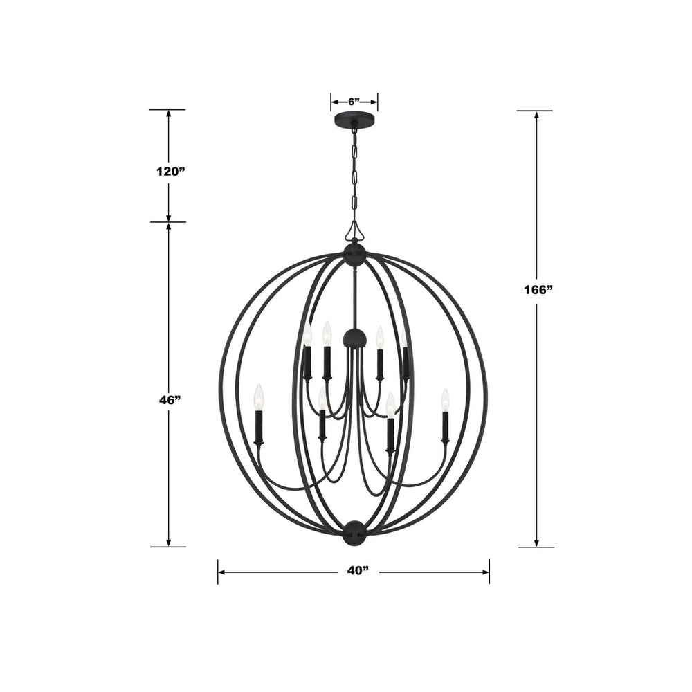 Crystorama Crystorama Libby Langdon Sylvan 8 Light Black Forged Chandelier