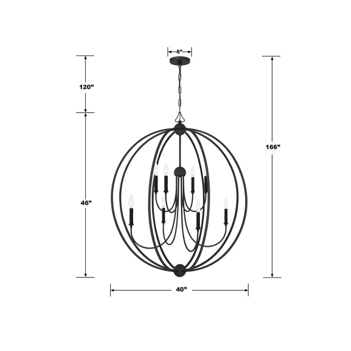 Crystorama Crystorama Libby Langdon Sylvan 8 Light Black Forged Chandelier