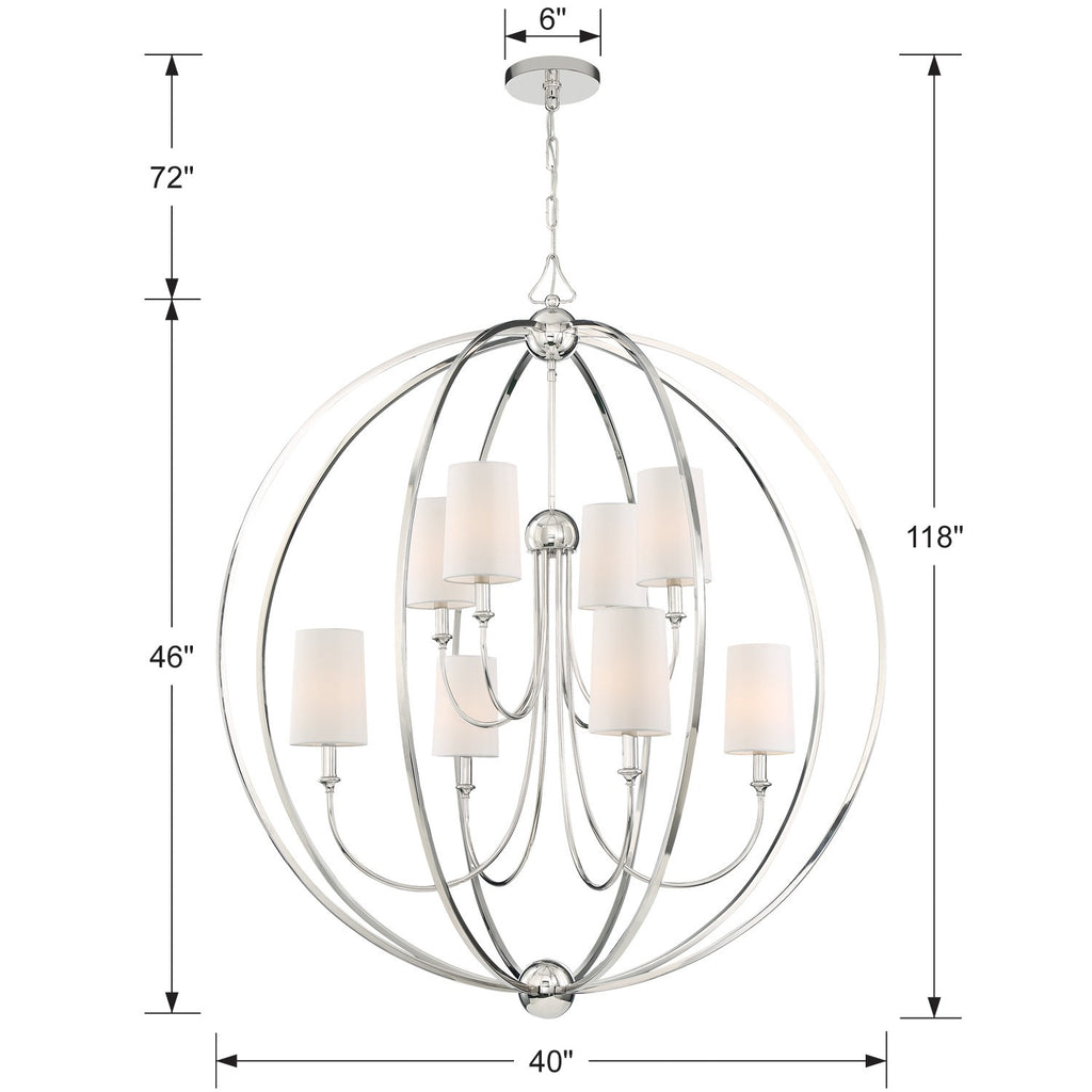 Crystorama Crystorama Libby Langdon Sylvan 8 Light Polished Nickel Chandelier