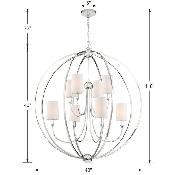 Crystorama Crystorama Libby Langdon Sylvan 8 Light Polished Nickel Chandelier
