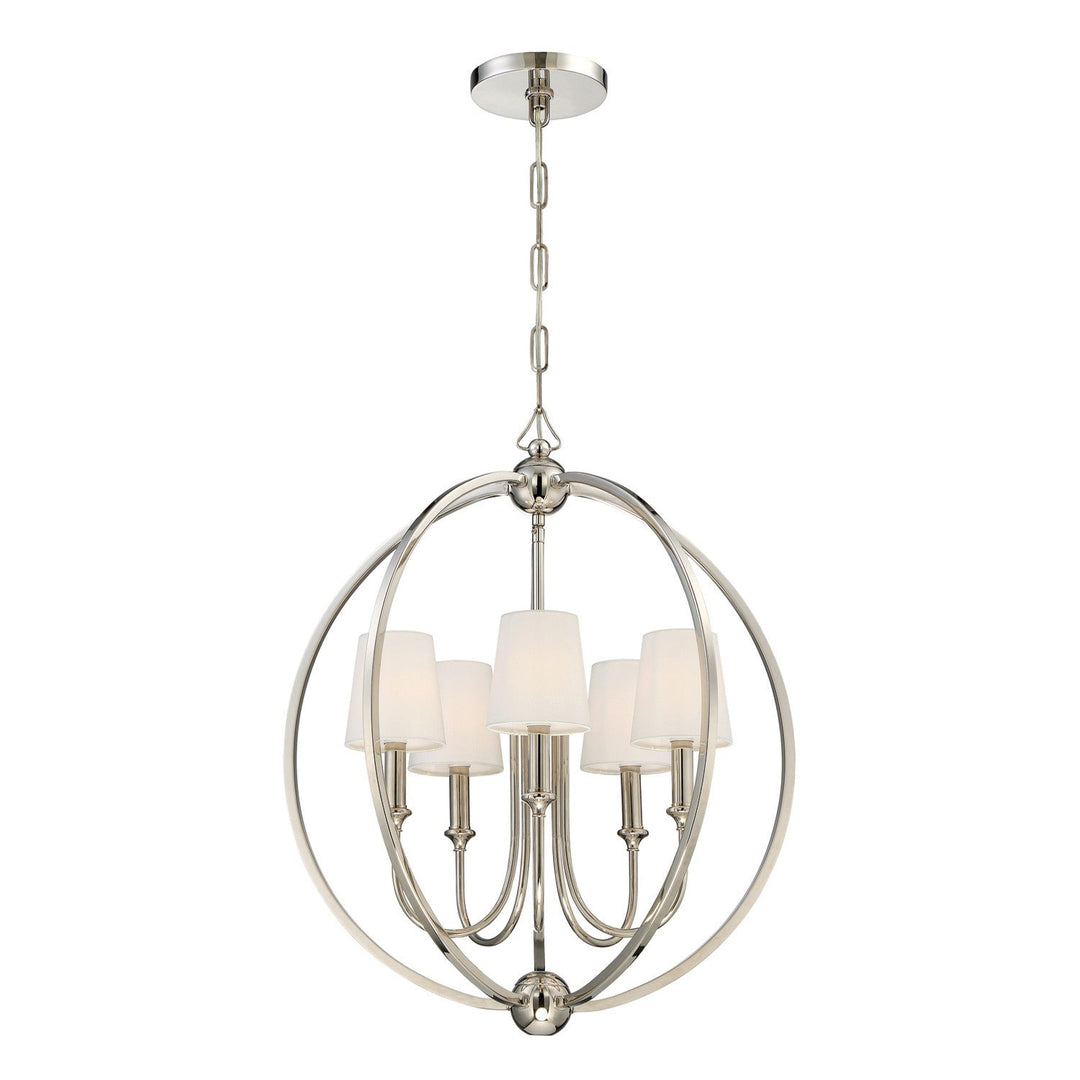 Crystorama Crystorama Libby Langdon Sylvan 5 Light Polished Nickel Chandelier