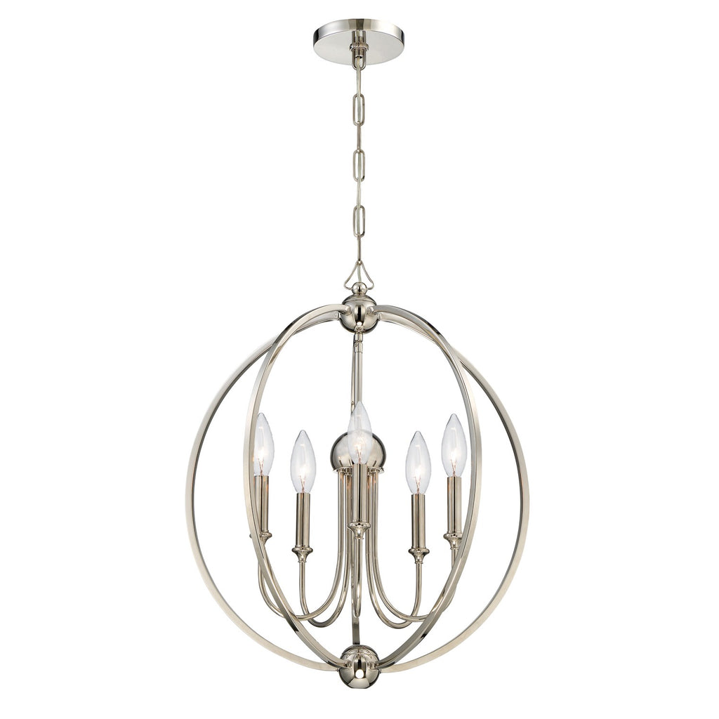 Crystorama Crystorama Libby Langdon Sylvan 5 Light Polished Nickel Chandelier