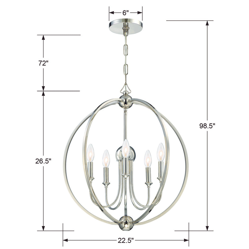 Crystorama Crystorama Libby Langdon Sylvan 5 Light Polished Nickel Chandelier