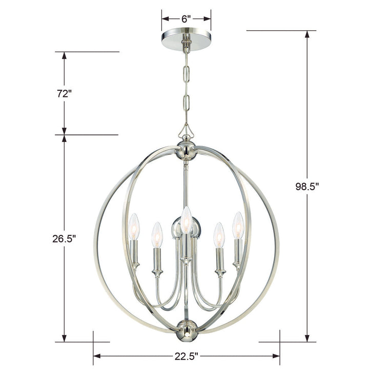 Crystorama Crystorama Libby Langdon Sylvan 5 Light Polished Nickel Chandelier