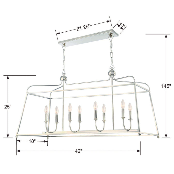 Crystorama Crystorama Libby Langdon Sylvan 8 Light Polished Nickel Chandelier
