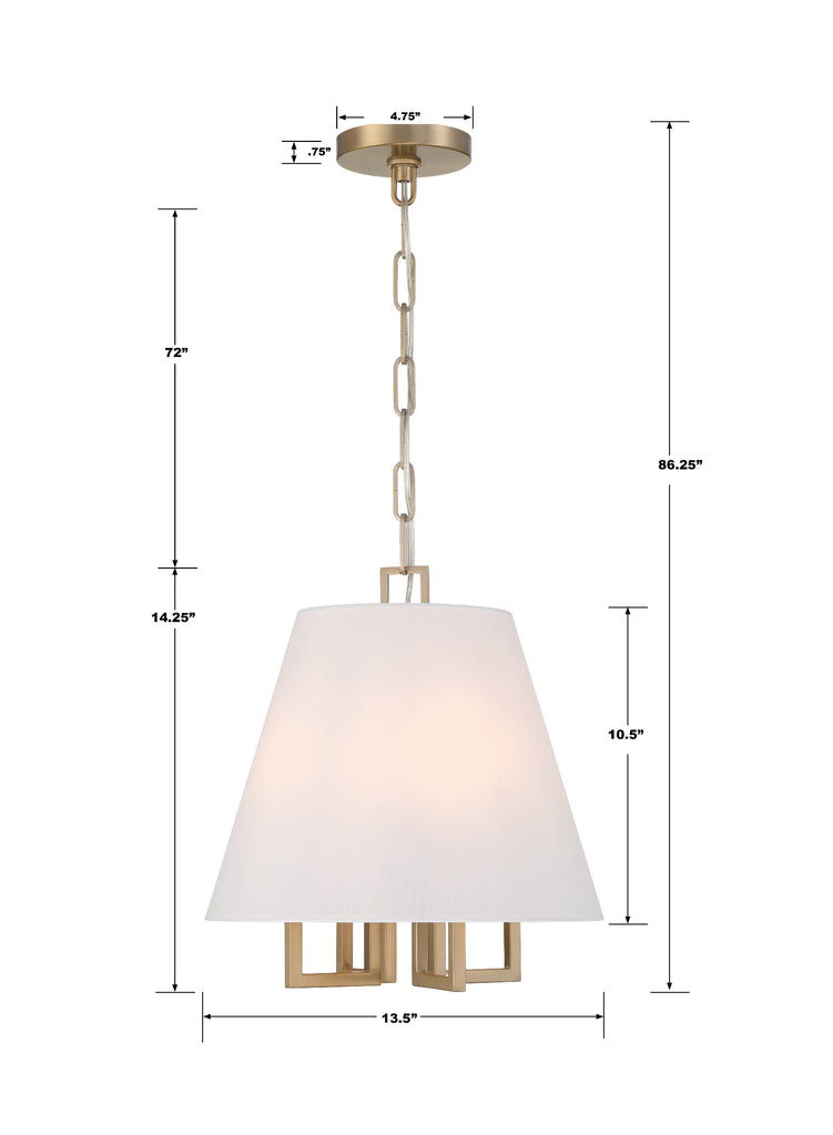 Crystorama Crystorama Libby Langdon Westwood 4 Light Vibrant Gold Pendant