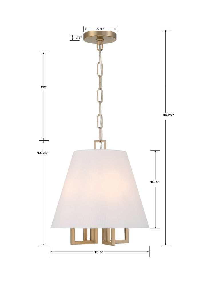 Crystorama Crystorama Libby Langdon Westwood 4 Light Vibrant Gold Pendant