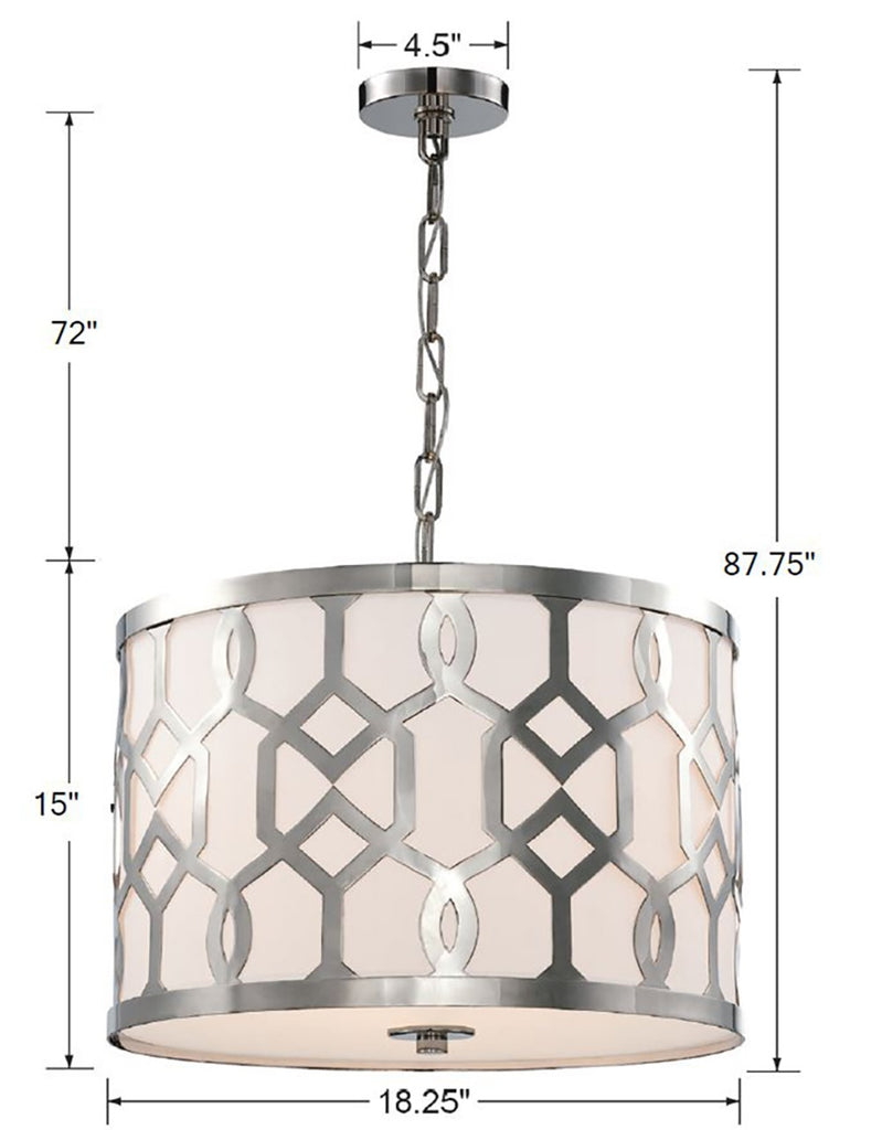 Crystorama Crystorama Libby Langdon Jennings 3 Light Polished Nickel Chandelier