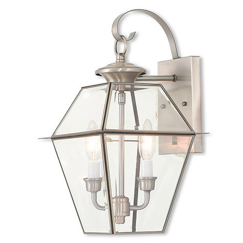 2 Light BN Outdoor Wall Lantern Livex