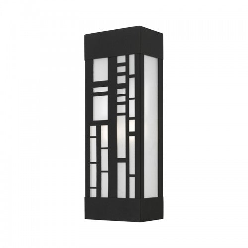 2 Light Textured Black Outdoor ADA Sconce Livex