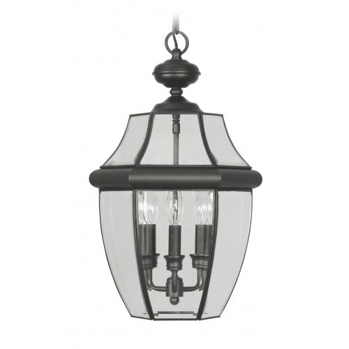 3 Light Black Outdoor Lantern Livex