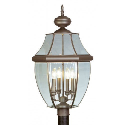 4 Light Bronze Outdoor Post Top Lantern Livex