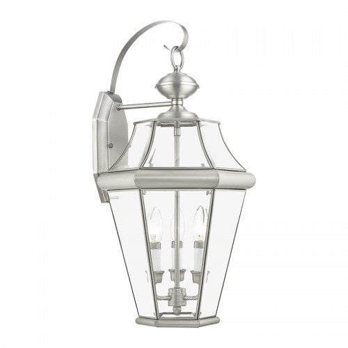 3 Light BN Outdoor Wall Lantern Livex