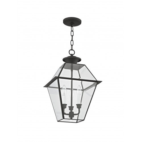 3 Light Black Outdoor Lantern Livex