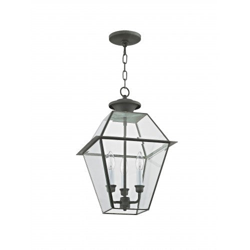 3 Light Charcoal Outdoor Lantern Livex