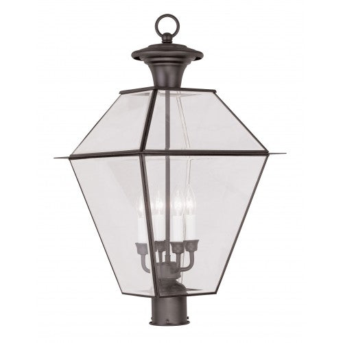 4 Light Bronze Outdoor Post Top Lantern Livex