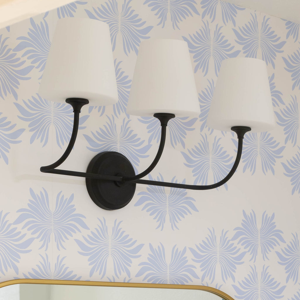 Crystorama Crystorama Libby Langdon Sylvan 3 Light Black Forged Bathroom Vanity