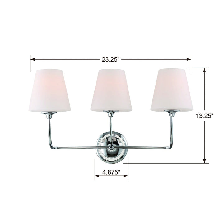 Crystorama Crystorama Libby Langdon Sylvan 3 Light Polished Chrome Bathroom Vanity