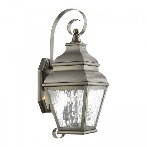 2 Light Vintage Pewter Outdoor Wall Lantern Livex