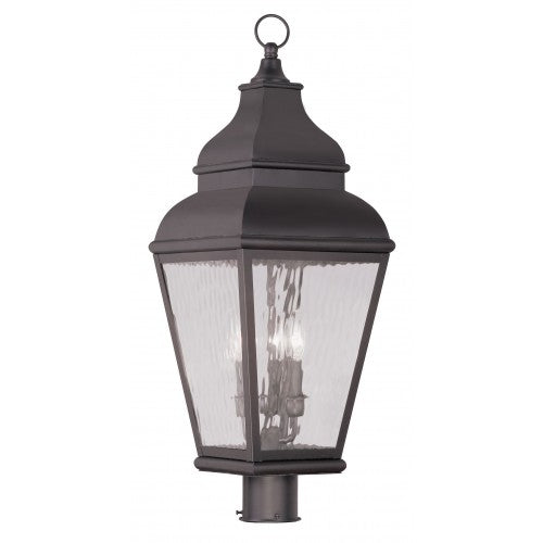 3 Light Bronze Outdoor Post Top Lantern Livex