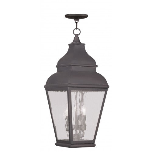 3 Light Charcoal Outdoor Lantern Livex