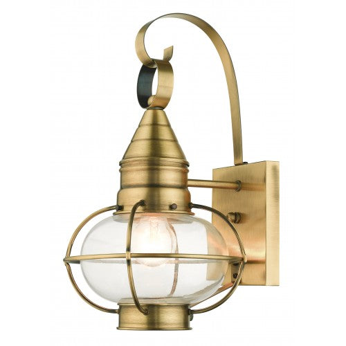 1 Light Antique Brass Outdoor Wall Lantern Livex