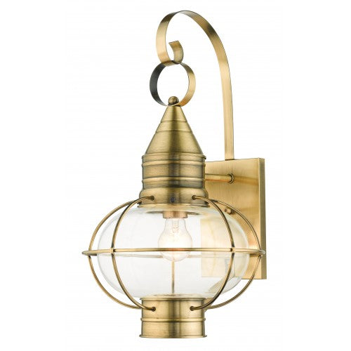 1 Light Antique Brass Outdoor Wall Lantern Livex