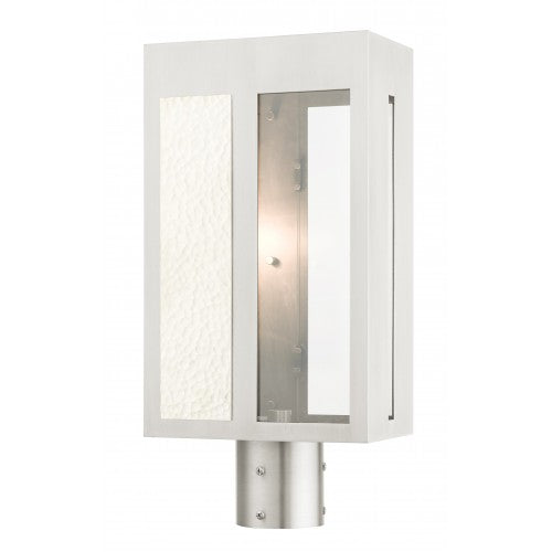 1 Light Brushed Nickel Outdoor Post Top Lantern Livex