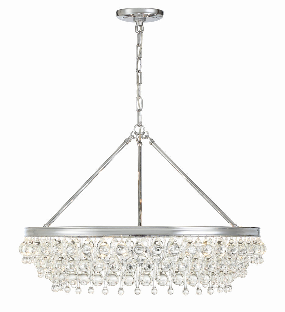 Crystorama Crystorama Calypso 6 Light Crystal Teardrop Polished Chrome Chandelier