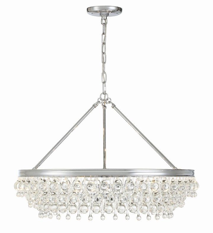 Crystorama Crystorama Calypso 6 Light Crystal Teardrop Polished Chrome Chandelier