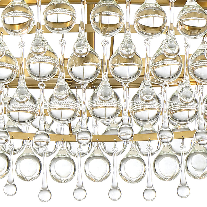 Crystorama Crystorama Calypso 6 Light Crystal Teardrop Vibrant Gold Chandelier
