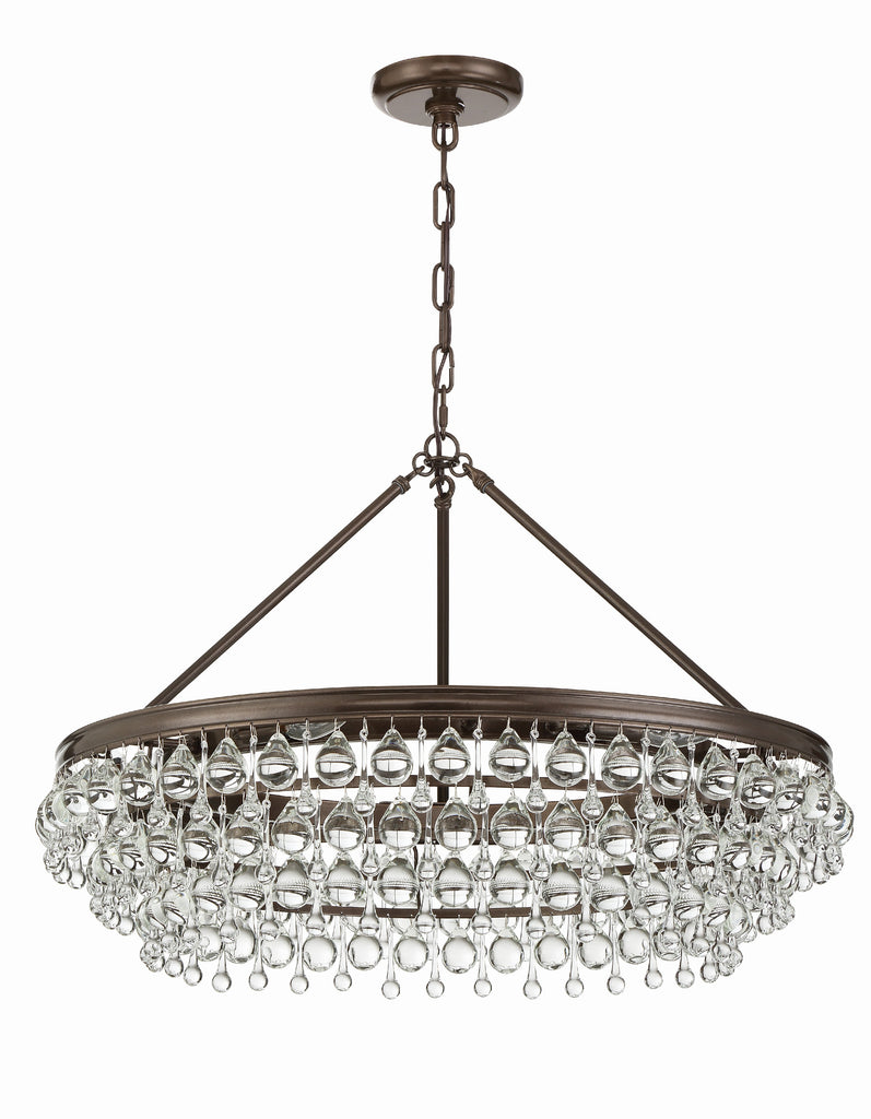 Crystorama Crystorama Calypso 6 Light Crystal Teardrop Vibrant Bronze Chandelier
