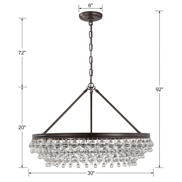 Crystorama Crystorama Calypso 6 Light Crystal Teardrop Vibrant Bronze Chandelier
