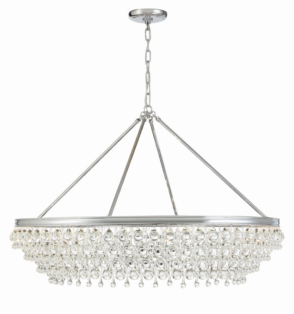 Crystorama Crystorama Calypso 8 Light Crystal Teardrop Polished Chrome Chandelier