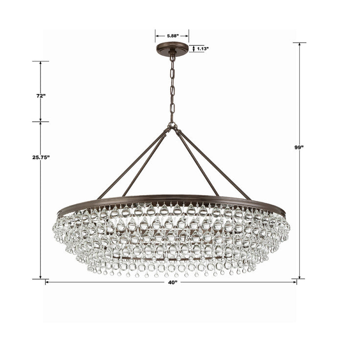 Crystorama Crystorama Calypso 8 Light Crystal Teardrop Vibrant Bronze Chandelier