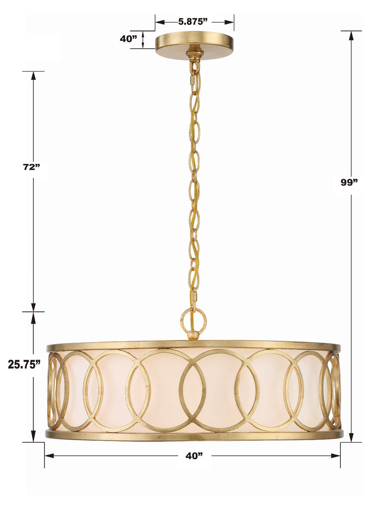 Crystorama Crystorama Libby Langdon Graham 6 Light Antique Gold Chandelier