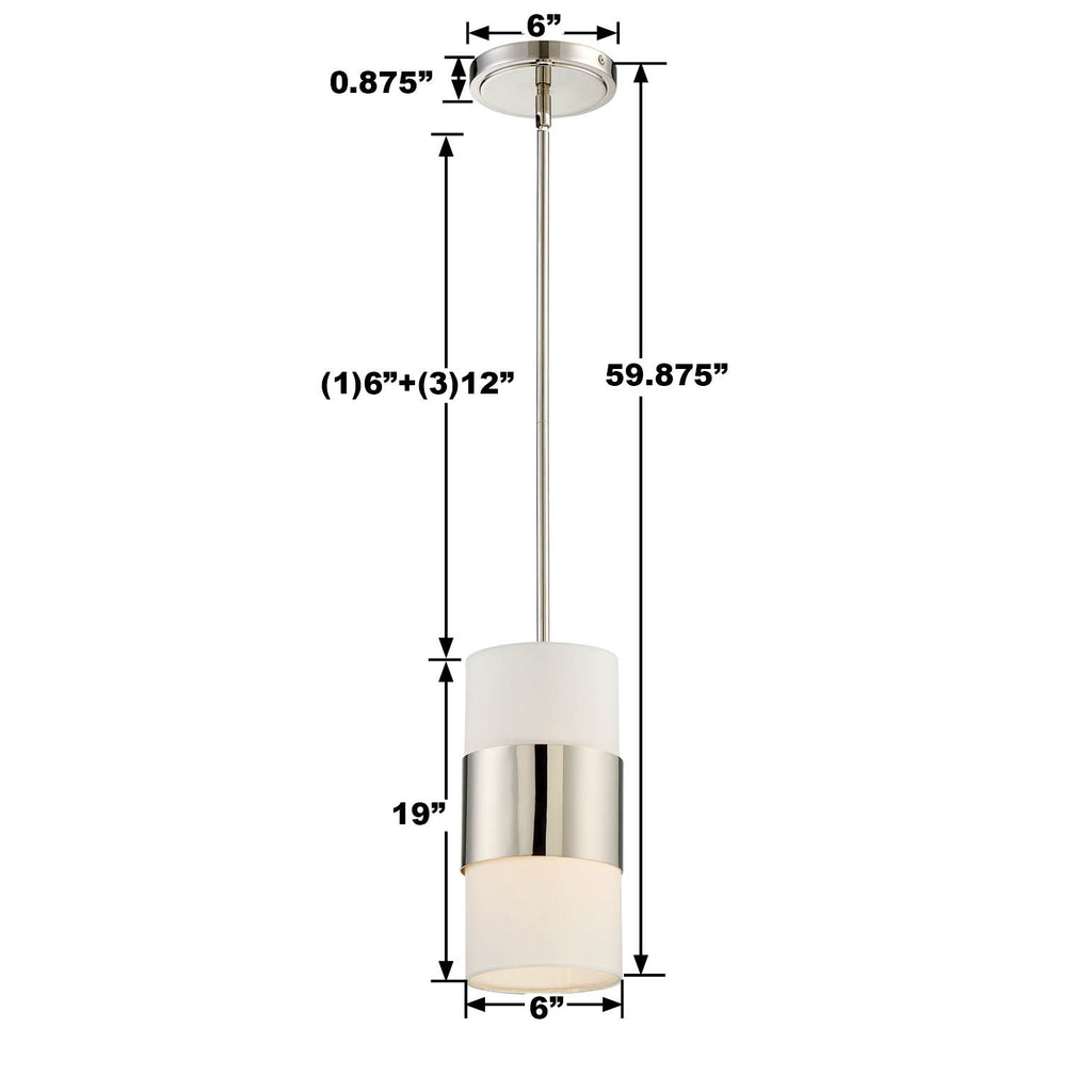 Crystorama Crystorama Libby Langdon Grayson 1 Light Polished Nickel Mini Pendant