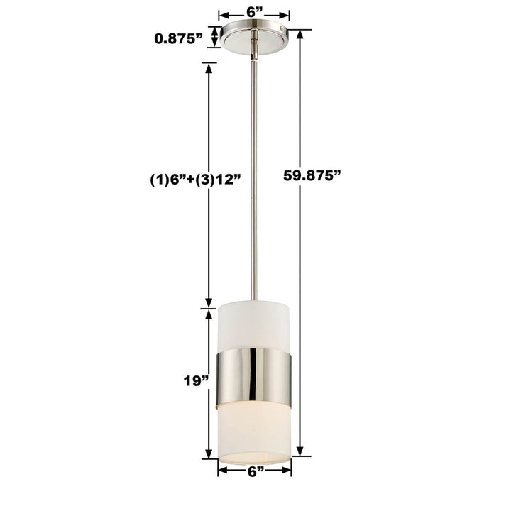 Crystorama Crystorama Libby Langdon Grayson 1 Light Polished Nickel Mini Pendant