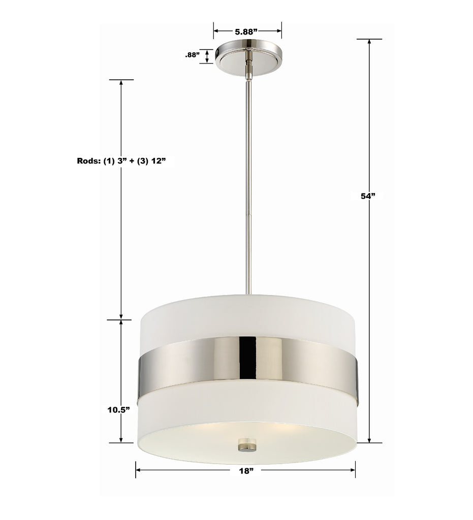 Crystorama Crystorama Libby Langdon Grayson 3 Light Polished Nickel Chandelier