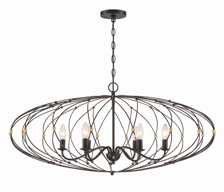 Crystorama Crystorama Zucca 6 Light English Bronze + Antique Gold Chandelier