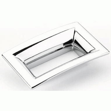 3 1/2 Inch (2 1/2 Inch c-c) Finestrino Flared Rectangle Pull (Polished Chrome Finish) SCHAUB