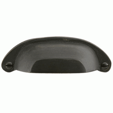 3 1/2 Inch (3 Inch c-c) Sandcast Bronze Ranch Bin Pull (Medium Bronze Finish) EMTEK