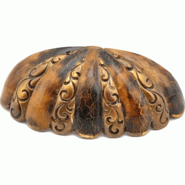 3 1/2 Inch (3 Inch c-c) Tiger Penshell Cup Pull (Estate Dover Finish) SCHAUB