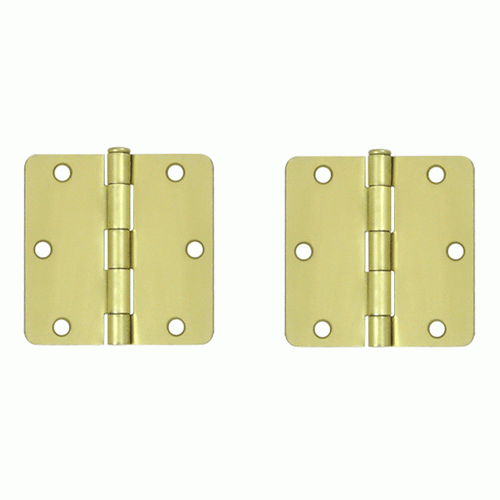 3 1/2 Inch x 3 1/2 Inch Steel Hinge (Brushed Brass Finish) DELTANA