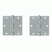 3 1/2 Inch x 3 1/2 Inch Steel Hinge (Brushed Chrome Finish) DELTANA