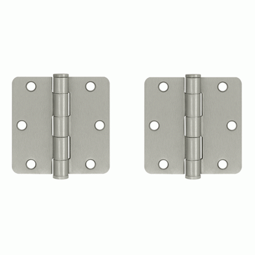 3 1/2 Inch x 3 1/2 Inch Heavy Duty Steel Hinge (Brushed Nickel Finish) DELTANA