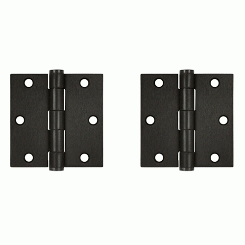 3 1/2 Inch x 3 1/2 Inch Heavy Duty Steel Hinge (Oil Rubbed Bronze Finish) DELTANA