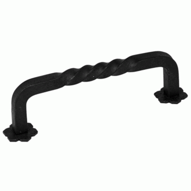 3 3/4 Inch (3 1/2 Inch c-c) Wrought Steel San Carlos Style Fixed Pull (Matte Black Finish) EMTEK