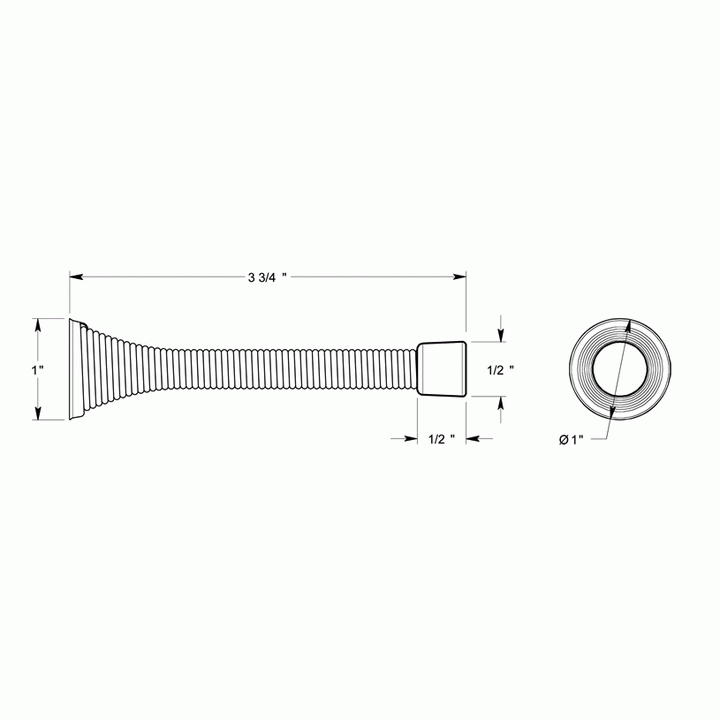 3 3/4 Inch Solid Steel Baseboard Door Bumper (Brushed Nickel Finish) DELTANA